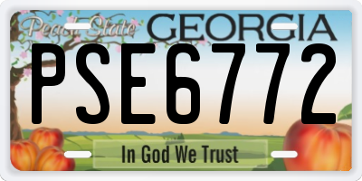 GA license plate PSE6772