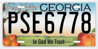 GA license plate PSE6778