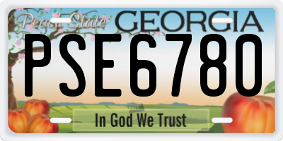 GA license plate PSE6780