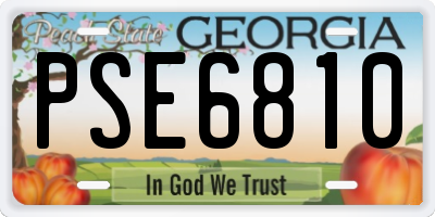 GA license plate PSE6810