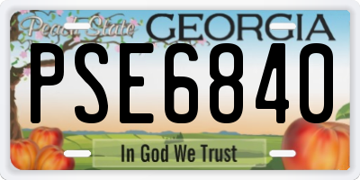 GA license plate PSE6840