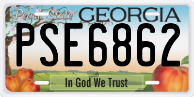 GA license plate PSE6862