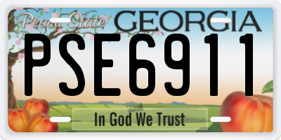 GA license plate PSE6911