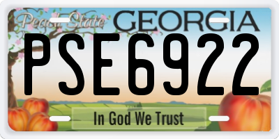 GA license plate PSE6922