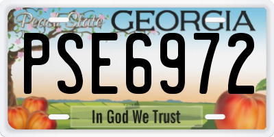 GA license plate PSE6972