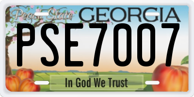 GA license plate PSE7007