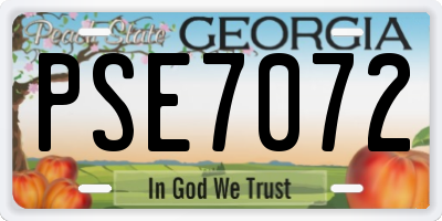 GA license plate PSE7072
