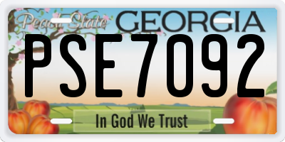 GA license plate PSE7092