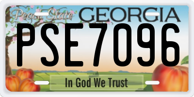 GA license plate PSE7096