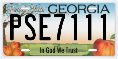 GA license plate PSE7111
