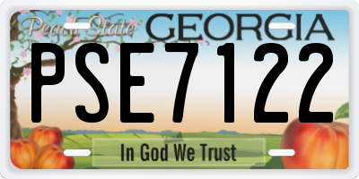 GA license plate PSE7122
