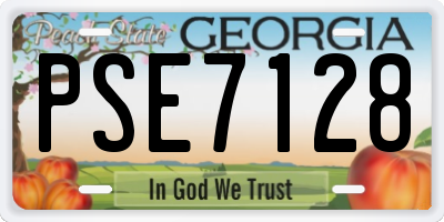 GA license plate PSE7128