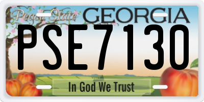 GA license plate PSE7130