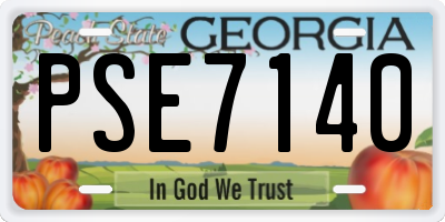 GA license plate PSE7140