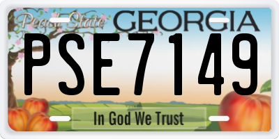 GA license plate PSE7149