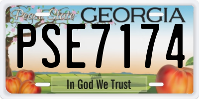 GA license plate PSE7174