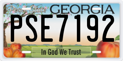 GA license plate PSE7192
