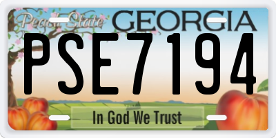 GA license plate PSE7194