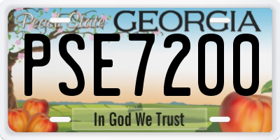 GA license plate PSE7200