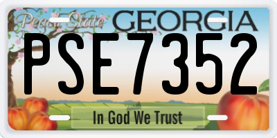 GA license plate PSE7352