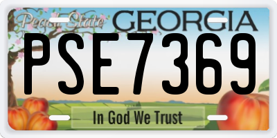 GA license plate PSE7369