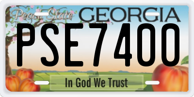 GA license plate PSE7400