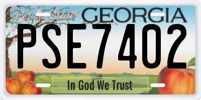 GA license plate PSE7402