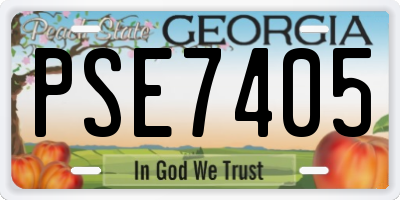GA license plate PSE7405