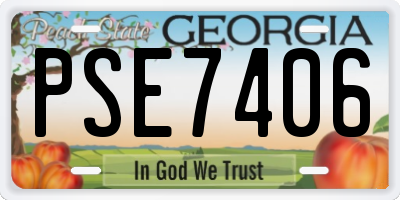 GA license plate PSE7406