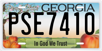 GA license plate PSE7410