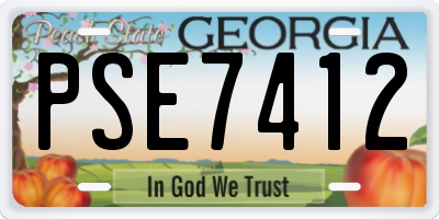 GA license plate PSE7412