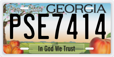 GA license plate PSE7414