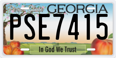 GA license plate PSE7415