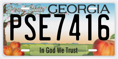 GA license plate PSE7416