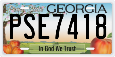 GA license plate PSE7418