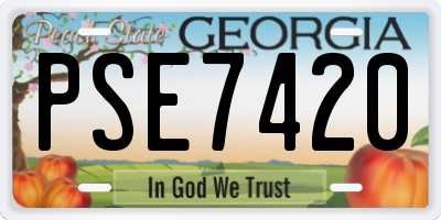 GA license plate PSE7420