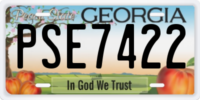 GA license plate PSE7422
