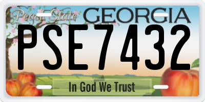 GA license plate PSE7432