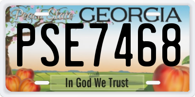 GA license plate PSE7468