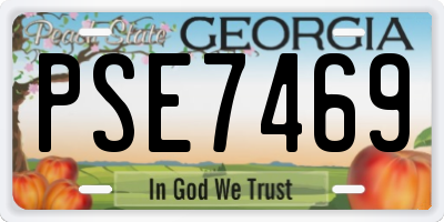 GA license plate PSE7469