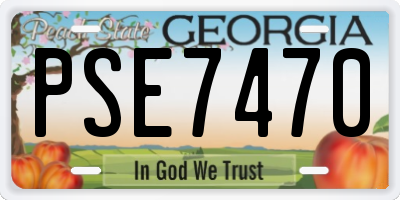 GA license plate PSE7470