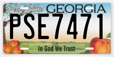 GA license plate PSE7471