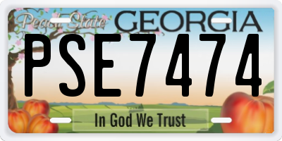 GA license plate PSE7474