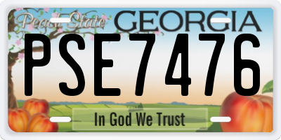 GA license plate PSE7476