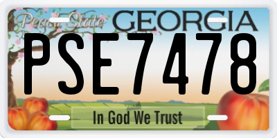 GA license plate PSE7478