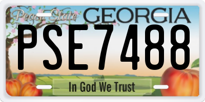 GA license plate PSE7488