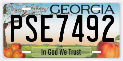 GA license plate PSE7492