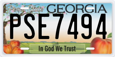 GA license plate PSE7494