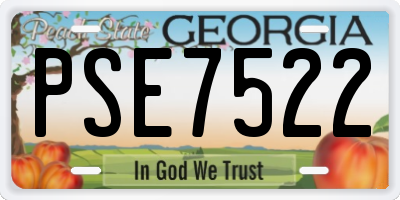 GA license plate PSE7522