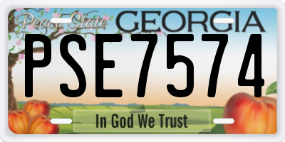 GA license plate PSE7574